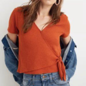 Madewell Burnt Orange Side Tie Shirt Size Large